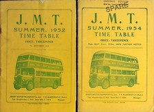 Jersey Motor Transport JMT Bus Timetables Summer 1952 & Summer 1954, 2xBundle