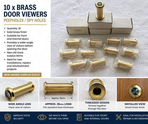 Title brass door viewers - x,