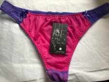 Purple pink  thong string new uk LARGE miss Mandalay  mesh thong
