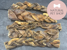 Pizzles Braided Dog Chews Treat Mixed Size Bully Sticks Natural Bull Penis Snack