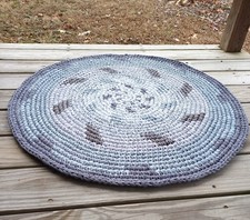 Handmade crocheted rag rug