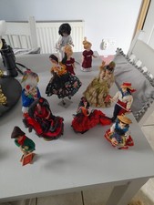 Collection Of 11 Vintage Costume/dancing Dolls Including "Paddy" Character Irish