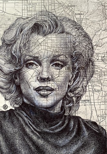 Marilyn monroe portrait pen - portrait.,