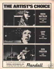 RANDALL GUITAR AMP PINUP AD