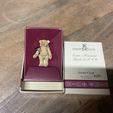 Steiff Hantel Miniature Pewter Bear In Original Box Excellent Condition