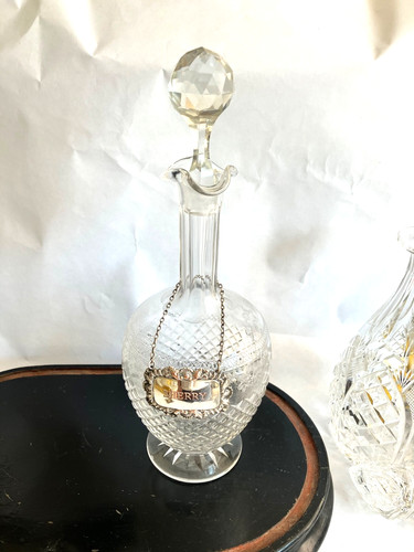 Edwardian etched decanter - , &