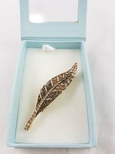 Brooch By Adrian Buckley Pavè Sparkly Leaf Costume Jewellery