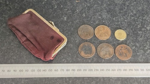 Old one penny - coins,