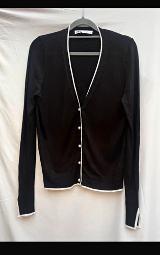 Zara black knit neck - black,