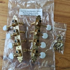 Used 00s F Style Mandolin Tuners Machine Heads 8 String 4 On A Bar 8mm Set #1
