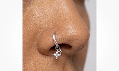 Sterling silver hinged nose - silver,