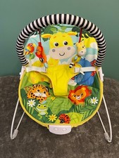 baby bouncer bright colorful safari theme soothing music and vibration