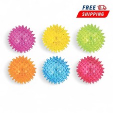 Flashing LED Light Up Spikey Balls Bouncy Colourful Ball Boys Girls Sensory Toy