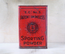 E.C. No3 ICI Gunpowder Tin VGC Eley Shotgun Cartridge Case Powder Flask Can