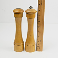 Vintage Peugeot France Natural Wood Salt Shaker & Pepper Mill Set