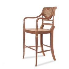 Regency Rattan Back Bar Stool