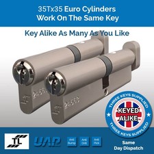 35Tx35 Euro Cylinder Locks  Keyed Alike Thumb-turn Lock