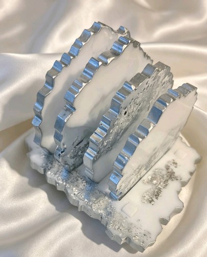 Handmade white silver resin - handmade,