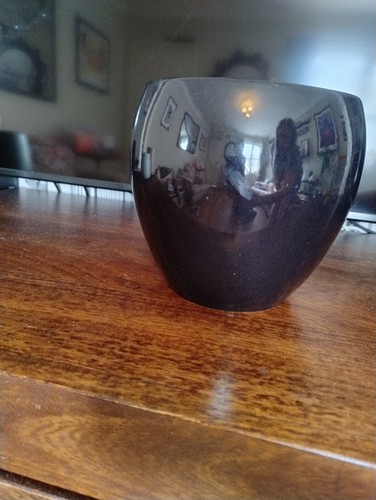 Glossy black ceramic - , pot