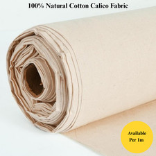 100% Natural Cotton Calico Fabric Medium Weight 150 gsm 58" Handcraft Per 1m