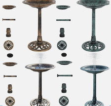Vintage Bird Bath with Solar