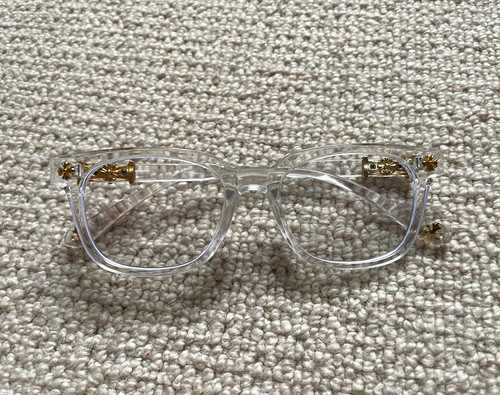 Clear and gold chrome hearts