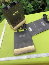 Designer HUGO BOSS Perfume Aftershave PAPER Ribbon BLACK GOLD GIFT BAG x 3 NEW