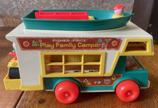 Fisher Price Little People PLAY FAMILY CAMPER Van Vintage 1972 Toy + accessories