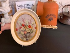 A Madryn Miniature Ceramic Oval Picture Flower Bouquet  1957