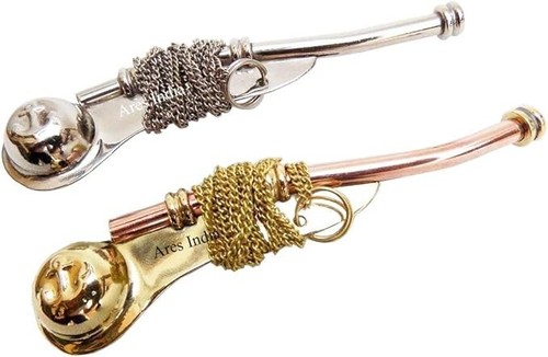 Brass boatswain whistle - boatswain,