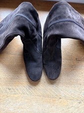 Dune Knee High Chocolate Brown Suede Leather Boots - Size 5 EU38