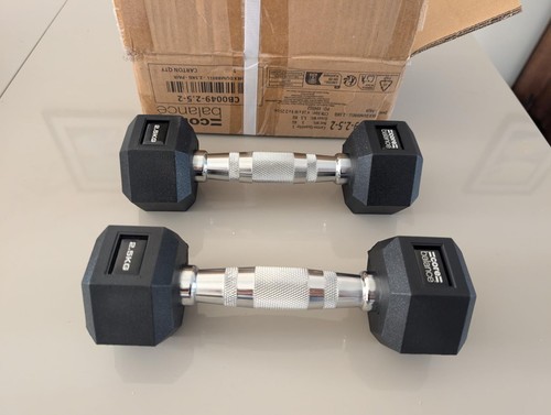 Hex dumbbells set 5kg pair - 2.5kg,