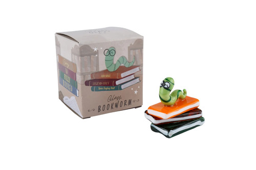 Artisan glass books bookworm - glass,