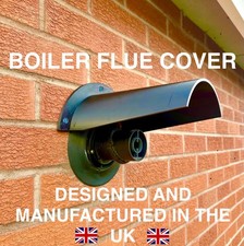 Boiler Flue Rain Cover Terminal Guard Protection Wind Cowl Weather BLACK