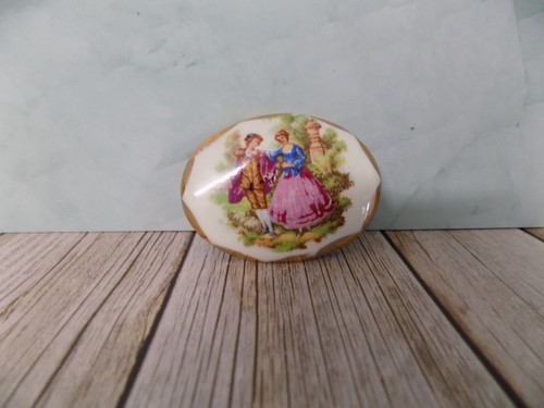 Vintage lomoges brooch with - vintage,