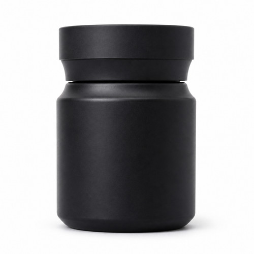Black capsule shaped plastic - black,
