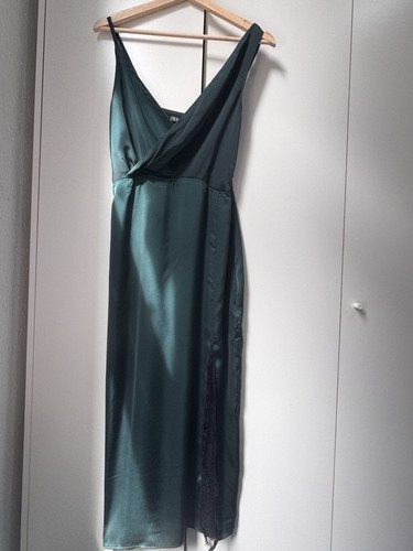 Zara emerald green satin maxi - zara,