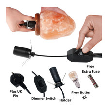 Himalayan salt lamp Replacement Electric Cable & Bulbs night Table Light UK
