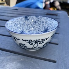 Sugar Bowl/bonbon Dish Made In Japan Yokohama Studios Blue Grey White