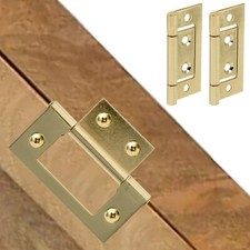 FLUSH HINGE PAIR Brass 40mm