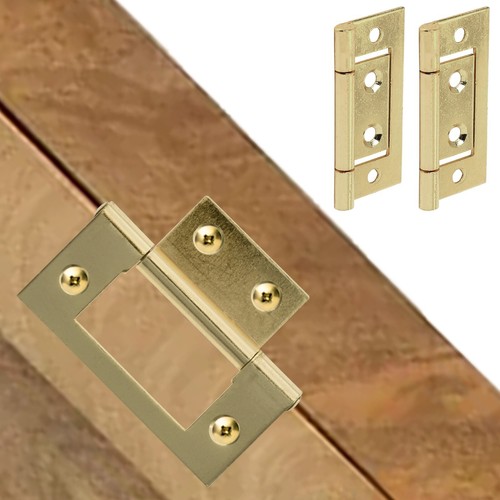 Flush hinge pair brass - flush,