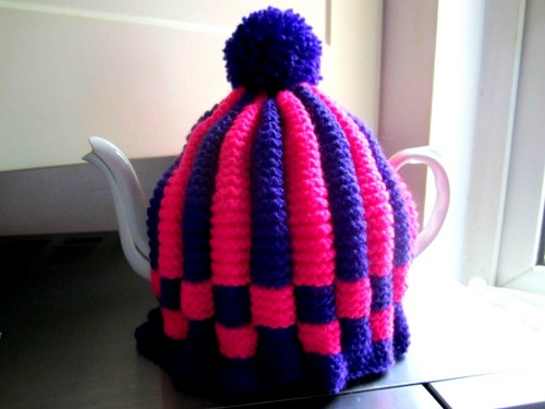 New hand knitted purple pink - new,hand, knitted,purple/pink