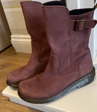 Dr Martens  Vaux Mid Ladies Boots  Size UK6  EU39 Purple red