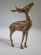 Brass Deer Figurine Statue Buck Vintage Collectable 