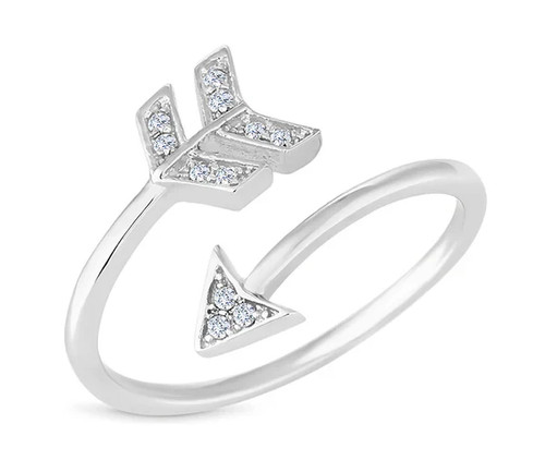 Diamond style silver arrow - silver,