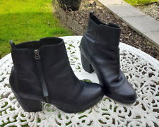 F & F,  (Florence and Fred),  black Genuine Leather, heeled ankle boots. UK 6