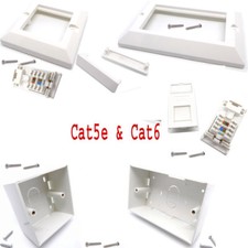 1,2,4-Gang Modular Face Plate RJ45 Network Cat5e Cat6 Back Box Blank Spacers Lot