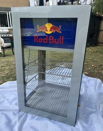 Red bull glass door - door, countertop