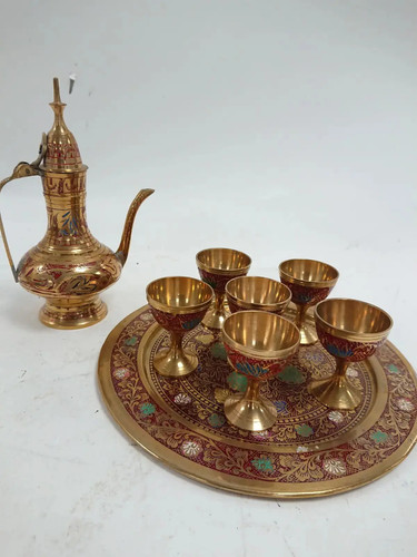 Vintage brass dallah coffee - dallah,