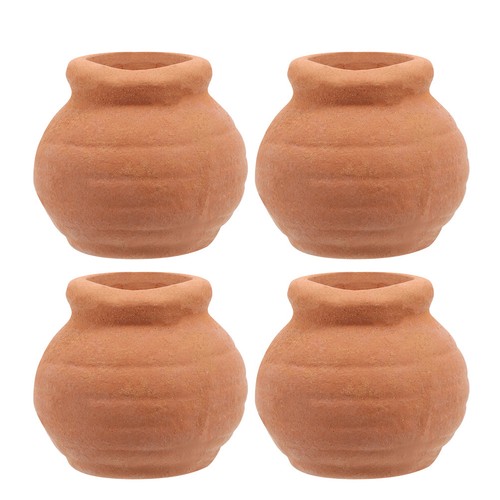 4pcs red clay mini planters - 4pcs,